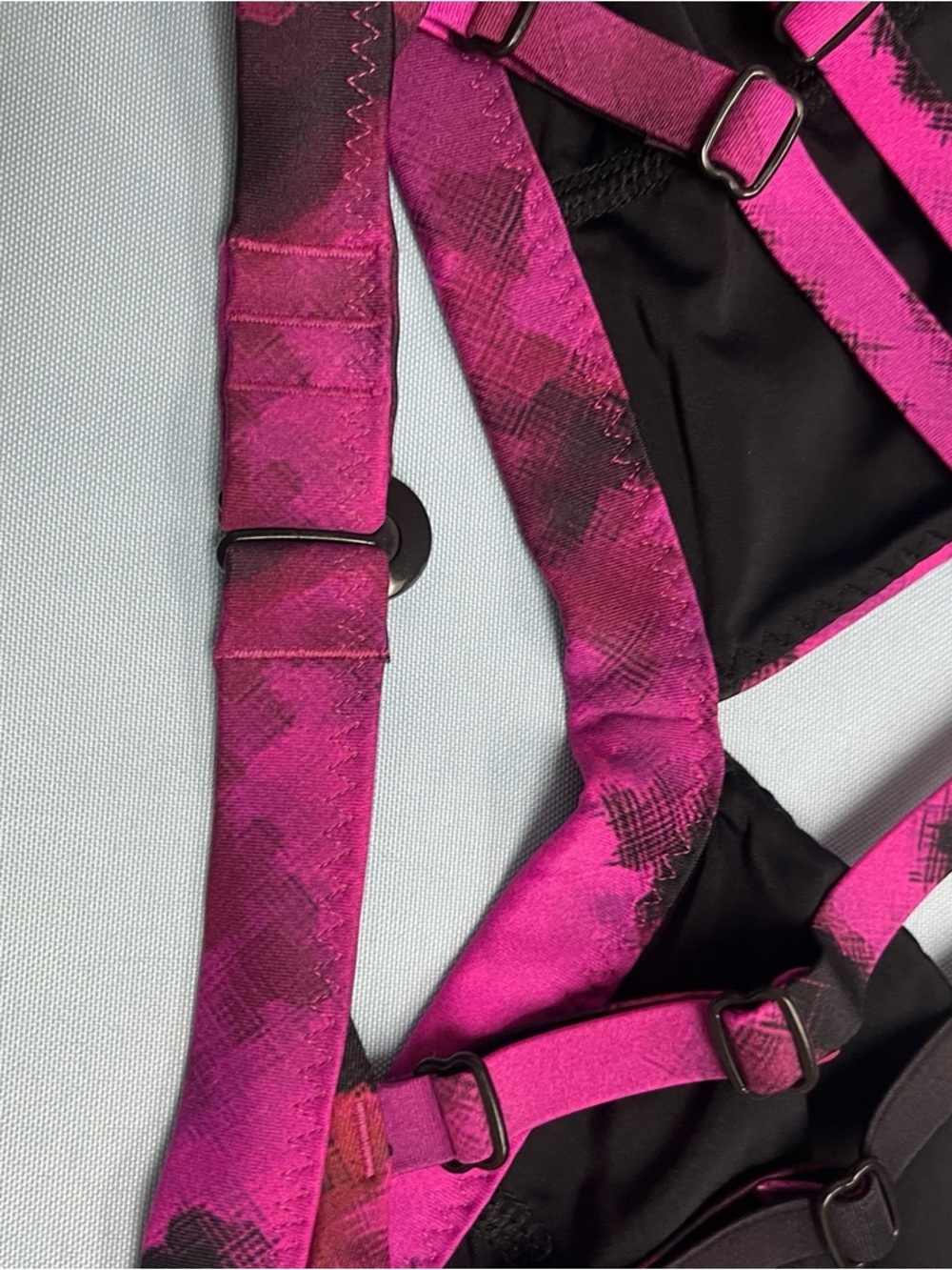 lululemon athletica Pink and Black Strappy Sports Bra - Picture 6 of 7